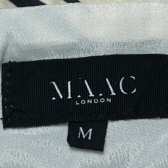 MAAC London Elegant Ecru Cream  Black Floral Print A-Line Knee Length Skirt Sz M - Picture 3 of 7